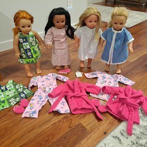 18" American Girl Doll size handmade outfits-Pajamas, Robes, Hospital Go…